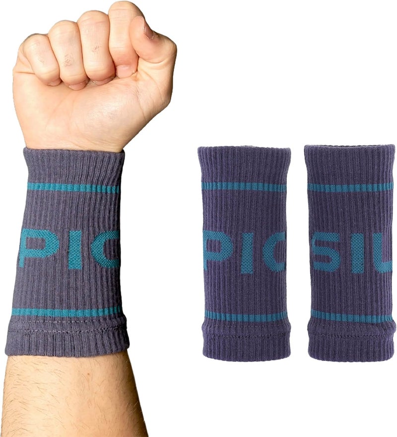 PICSIL - Cotton Sports Wristbands | Absorbent and Breathable | Ideal for Gym, Cross Training, Running and Tennis | Use with Grips | Unisex Design | - Image 1